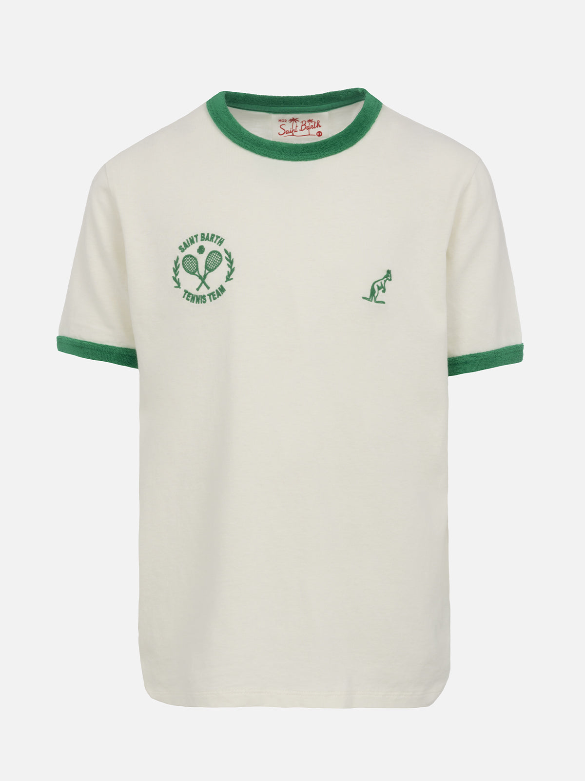 Boy white cotton t-shirt Dean Jr with Australian embroidery | AUSTRALIAN BRAND SPECIAL EDITION - MC2 Saint Barth