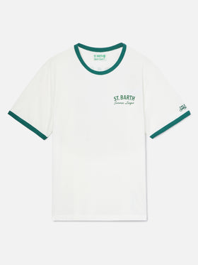 Cream Dean t-shirt with Tennis League print and maxi graphic on the back