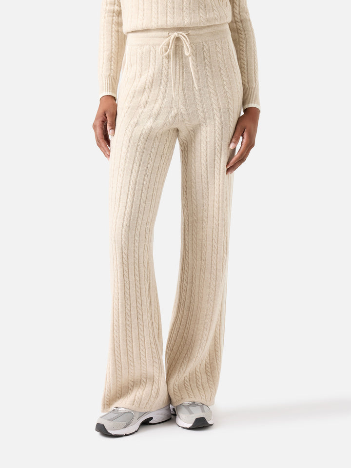 Beige Dinard wool trousers with contrasting trims