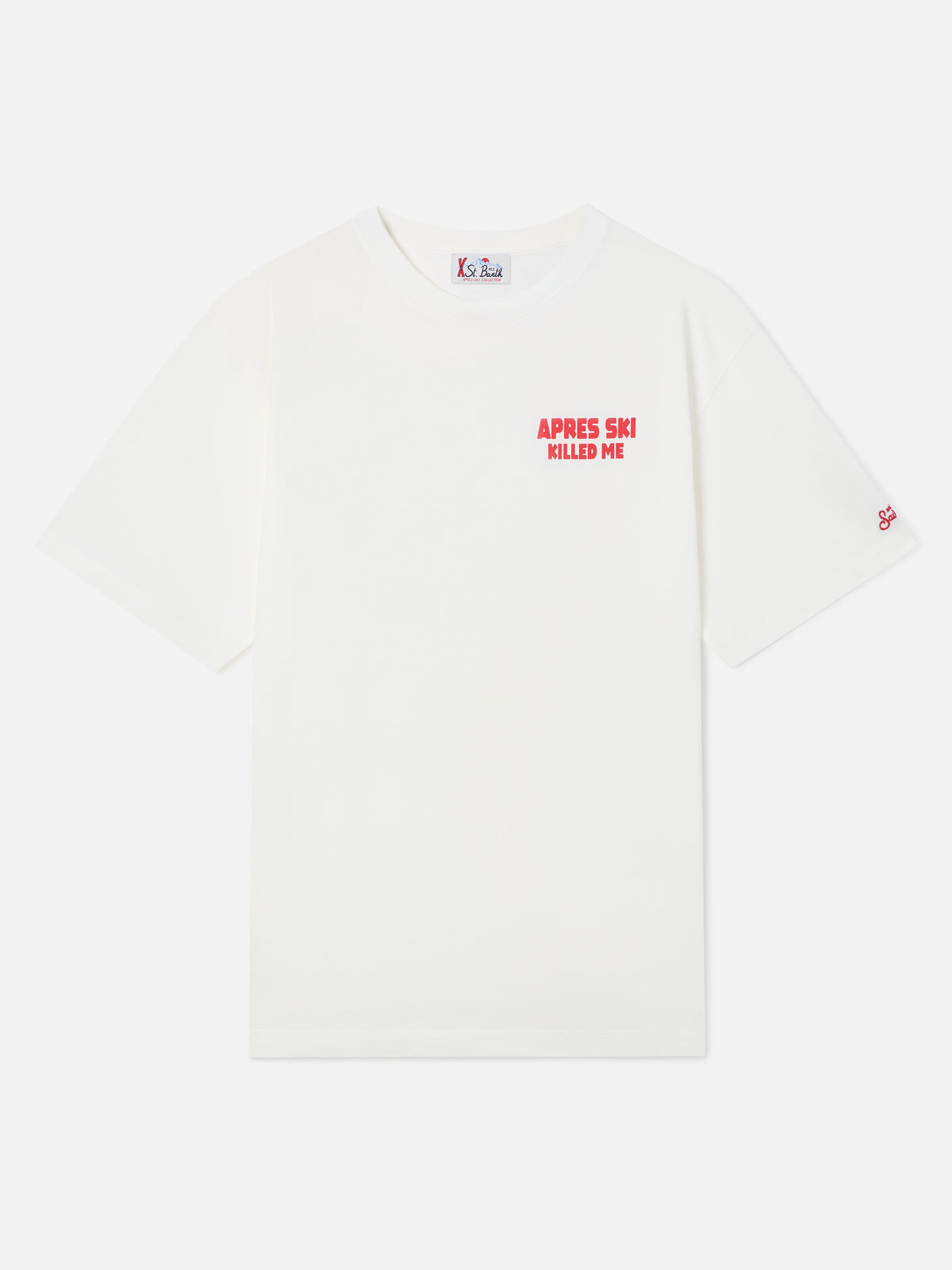 T-shirt oversize en coton White Delmar avec imprimé Après Ski Killed Me au dos 