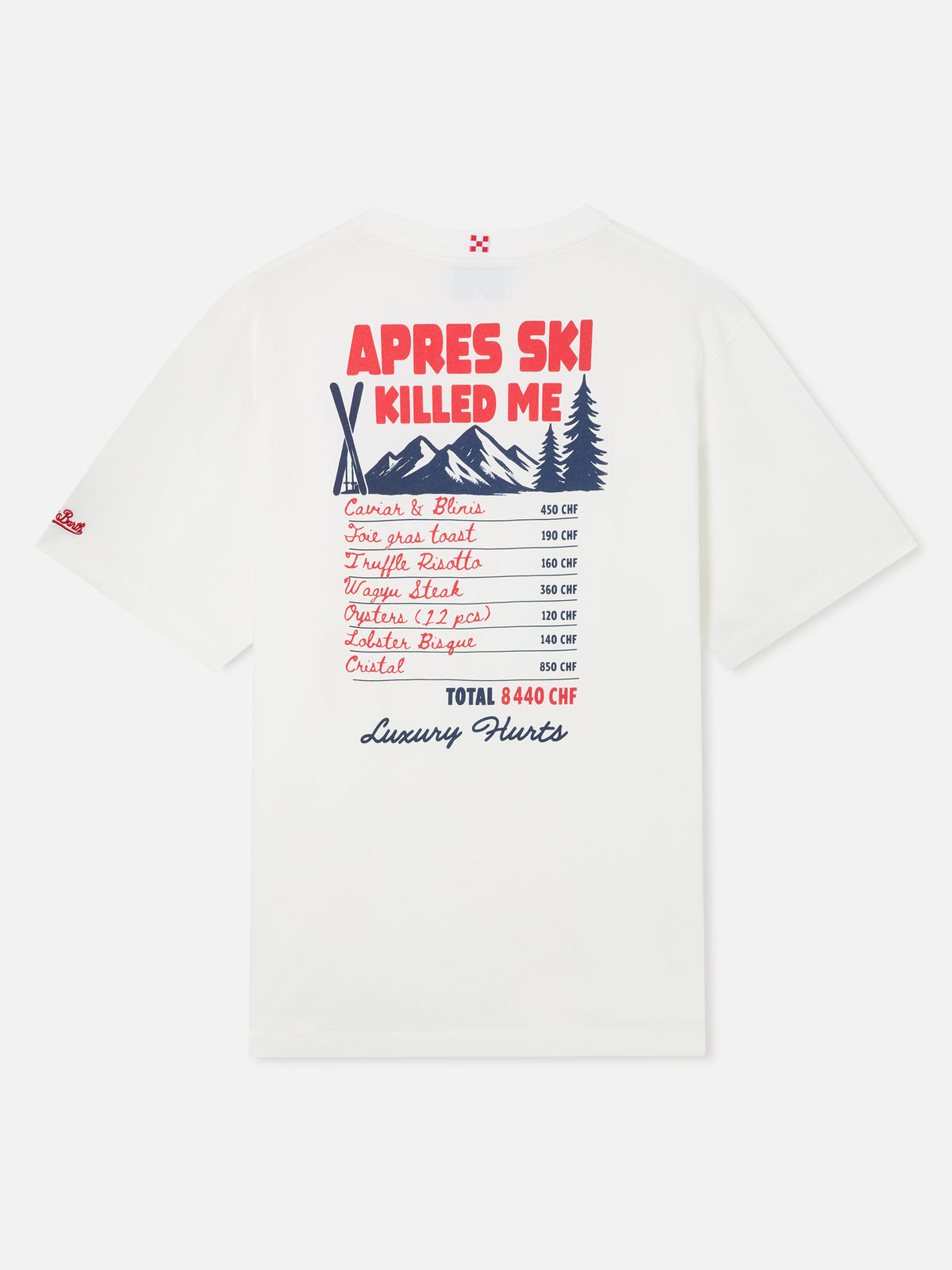 T-shirt oversize en coton White Delmar avec imprimé Après Ski Killed Me au dos 