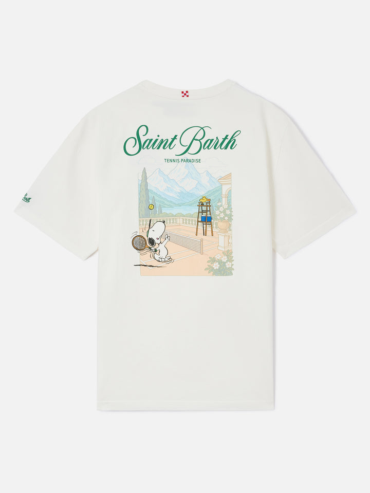 Delmar t-shirt in white with Peanuts Tennis Paradise print