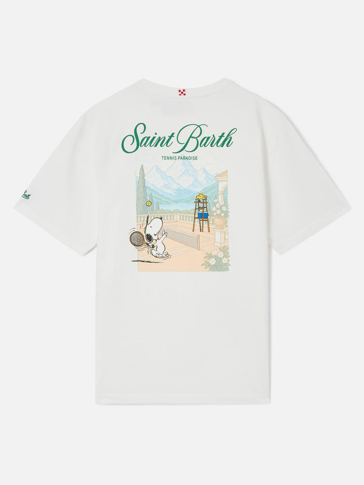 T-shirt Delmar oversize bianca in cotone con stampa Snoopy sul retro | Special edition