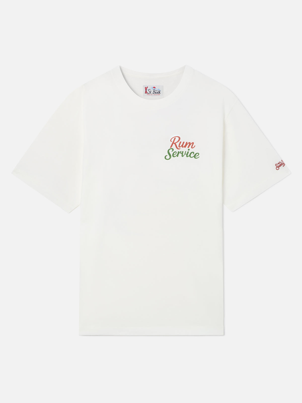 T-shirt Delmar oversize bianca in cotone con stampa Rum Service sul retro