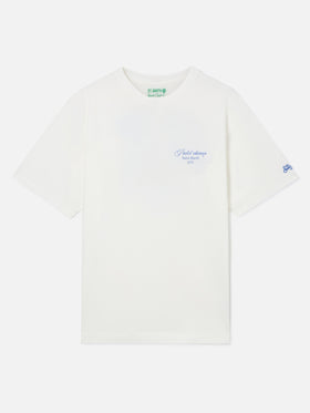 White Delmar oversize cotton t-shirt with back padel print