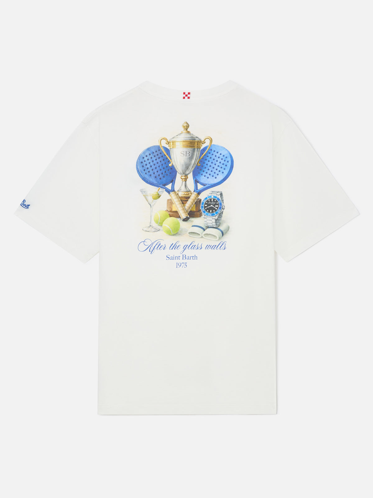 White Delmar oversize cotton t-shirt with back padel print