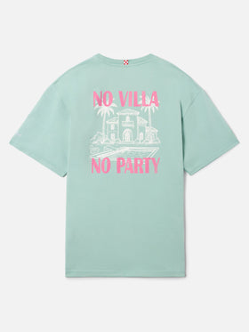 Camiseta Delmar verde con estampado No Villa No Party y maxi gráfico en la espalda 