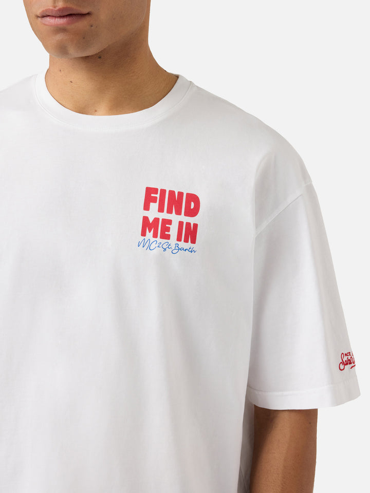 T-shirt Delmar con stampa Find Me On Vacation e maxi grafica sul retro