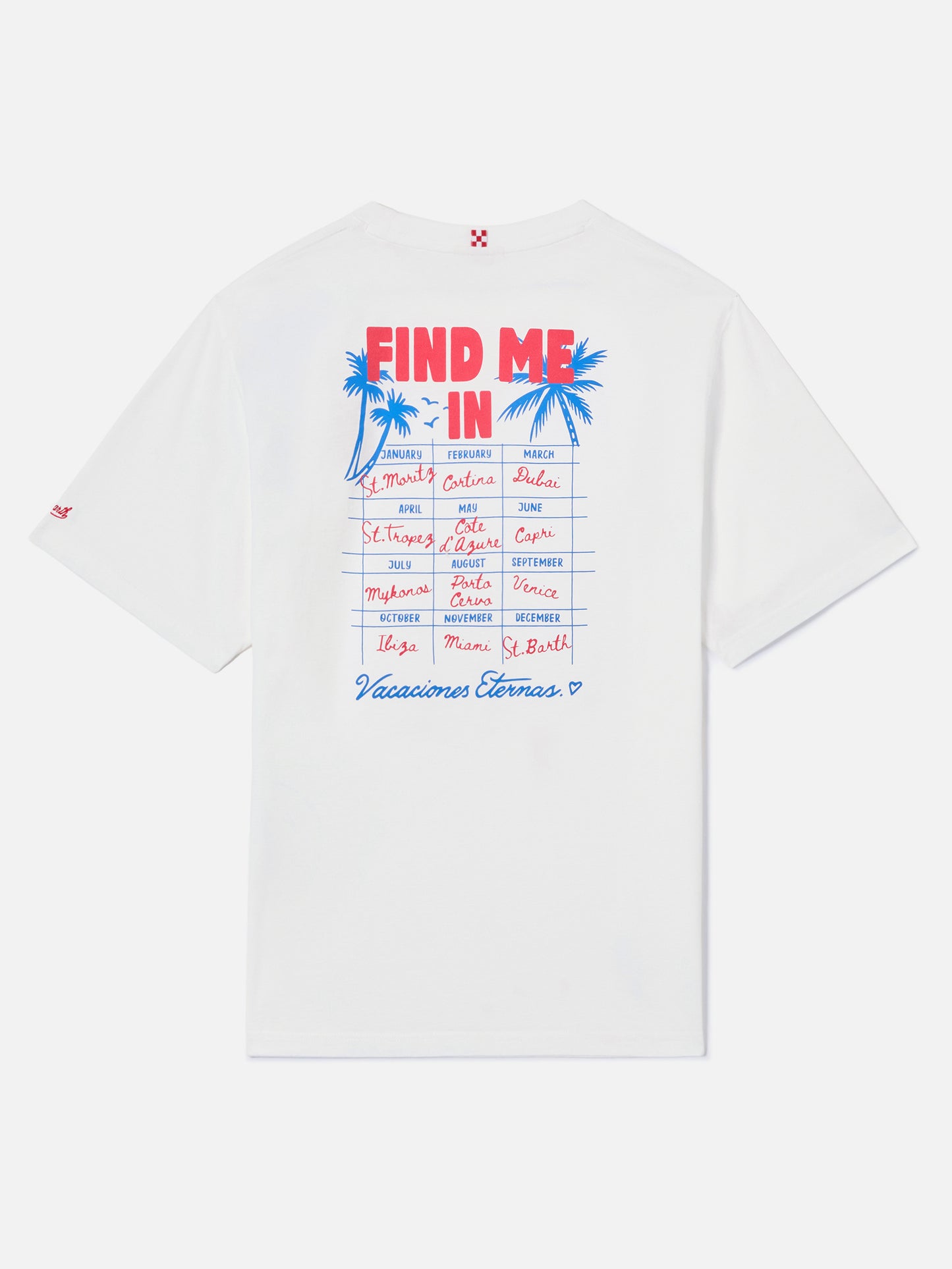 Delmar t-shirt with Find Me On Vacation print and maxi graphic on the back