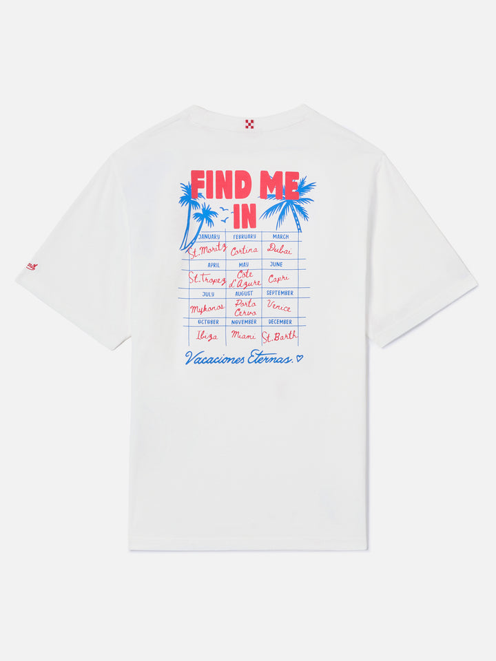 T-shirt Delmar con stampa Find Me On Vacation e maxi grafica sul retro