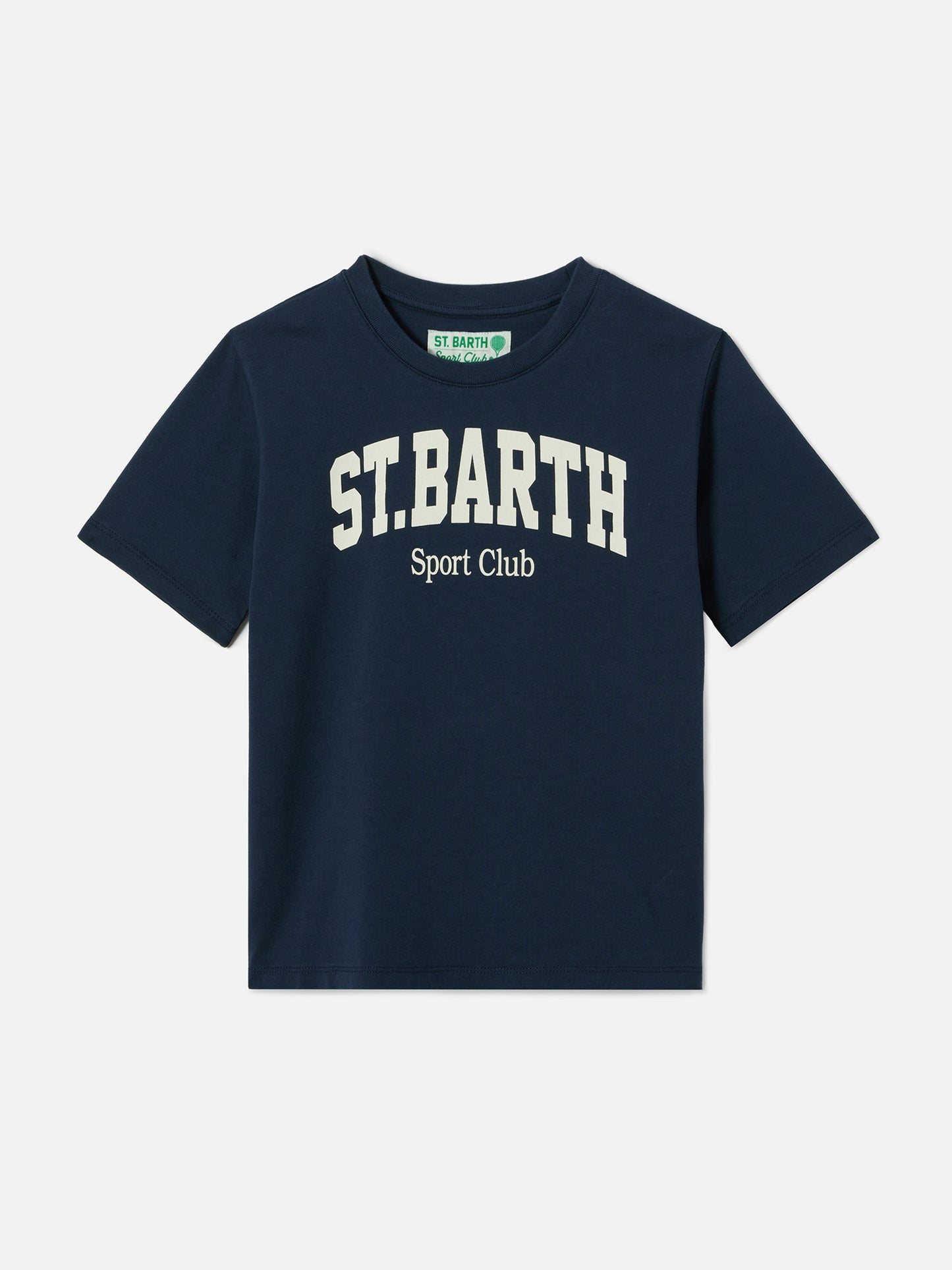 T-shirt Denver Jr in puro cotone blu con stampa Sport Club