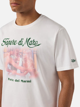 White Denver t-shirt with Sapore di Mare Abbraccio print | Special Edition