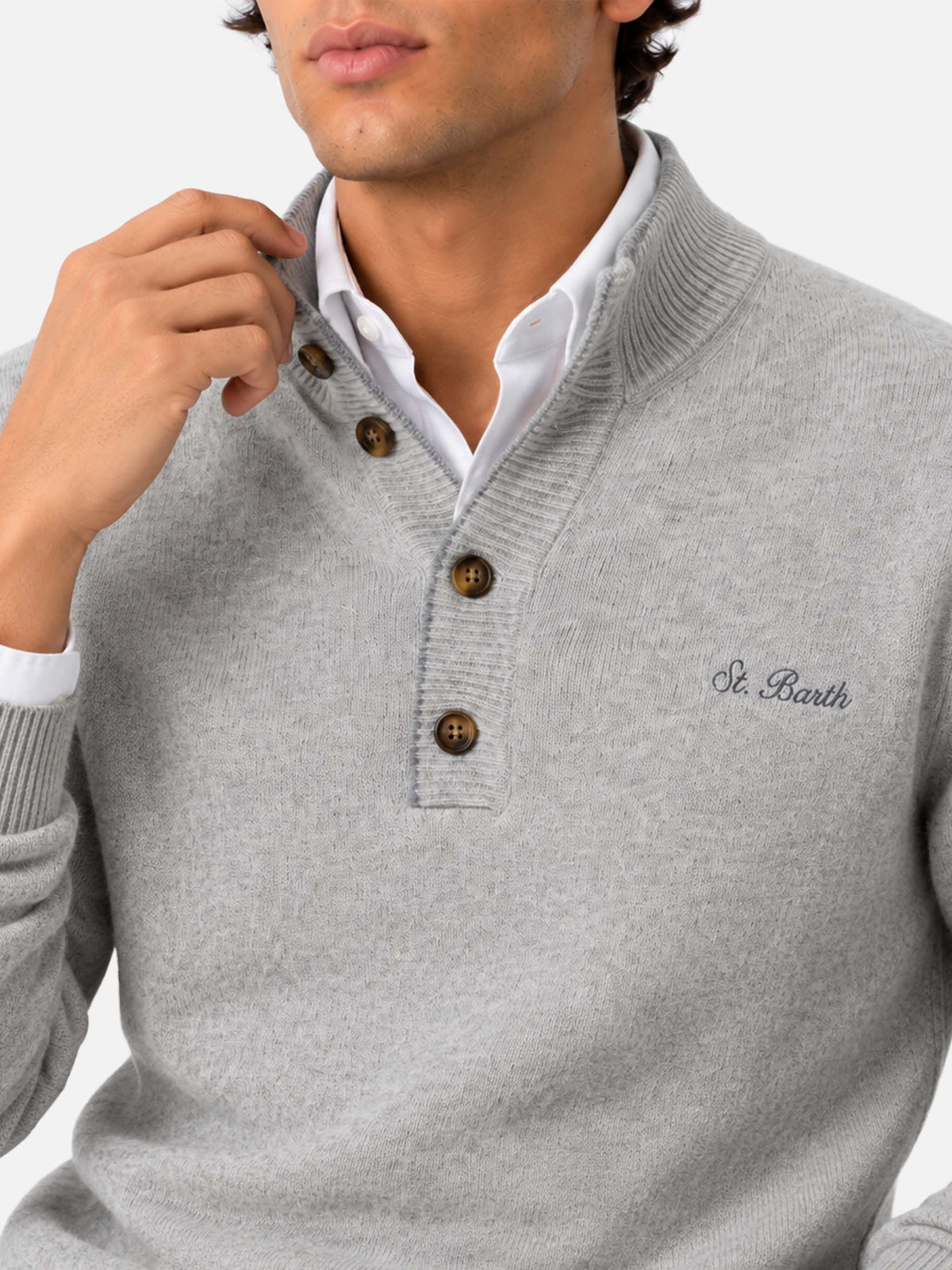 Polo de BLENDED CASHMERE gris claro 