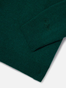 Maglione Douglas girocollo verde foresta con lettering Foto Monello