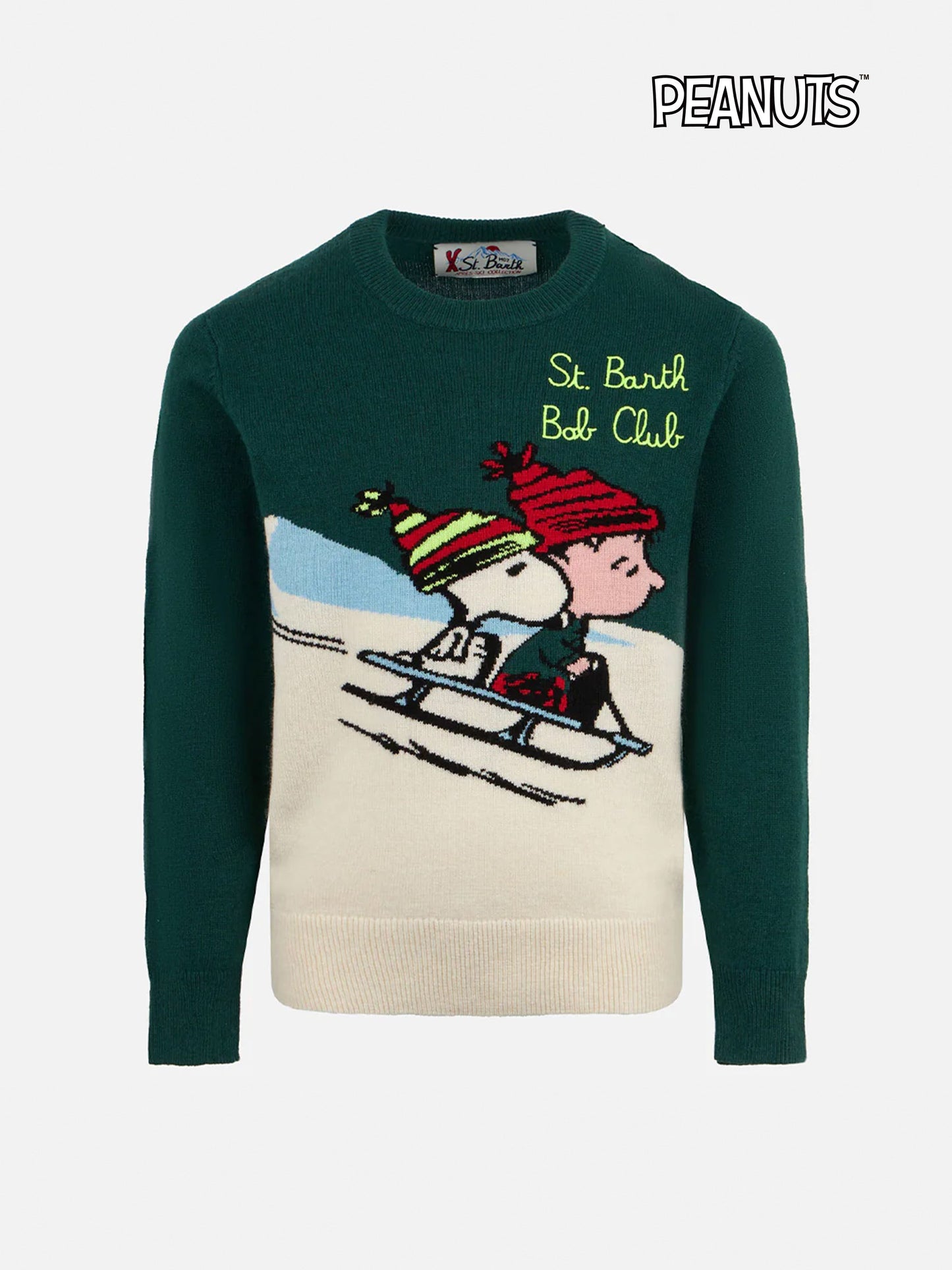 Rundhalspullover für Jungen mit Snoopy-Aufdruck und St. Barth Bob Club-Stickerei SNOOPY – PEANUTS™ SONDEREDITION