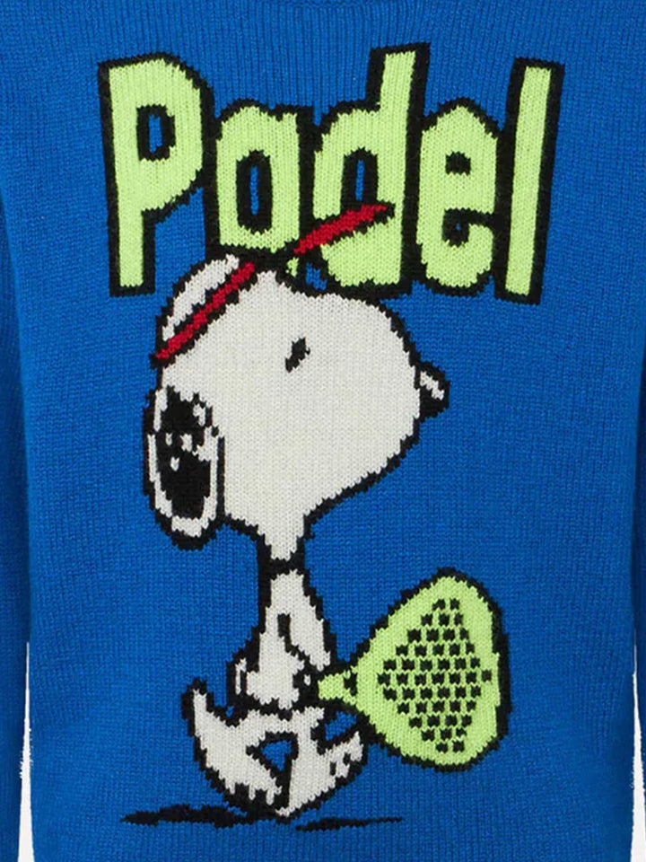 Maglione da bambino girocollo con stampa jacquard padel Snoopy | SNOOPY - EDIZIONE SPECIALE PEANUTS™