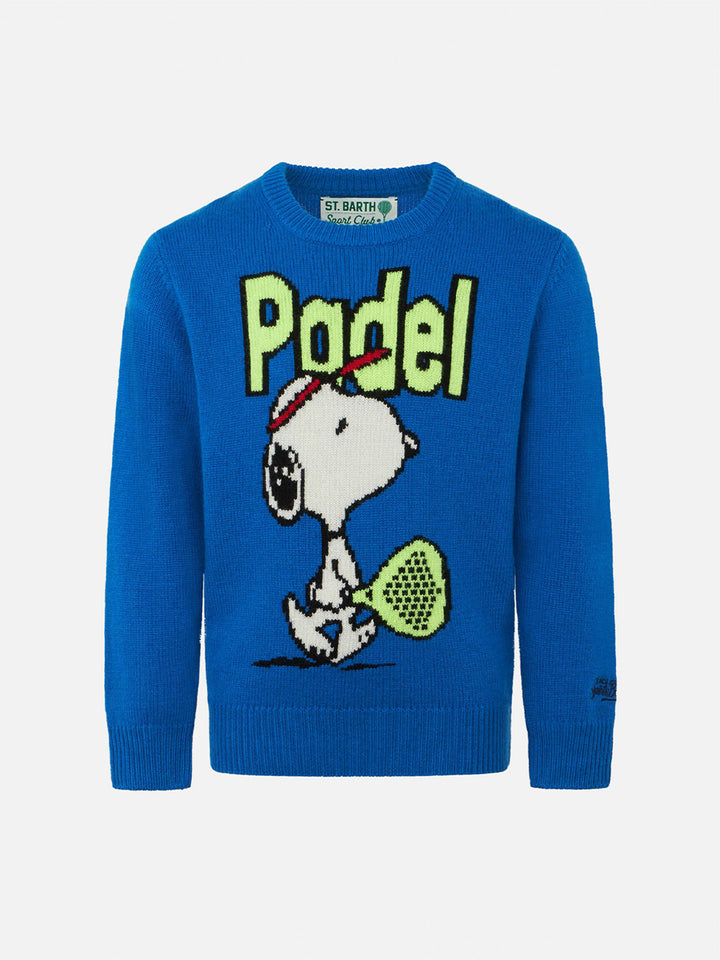 Boy crewneck sweater with Snoopy padel jacquard | SNOOPY - PEANUTS™ SPECIAL EDITION