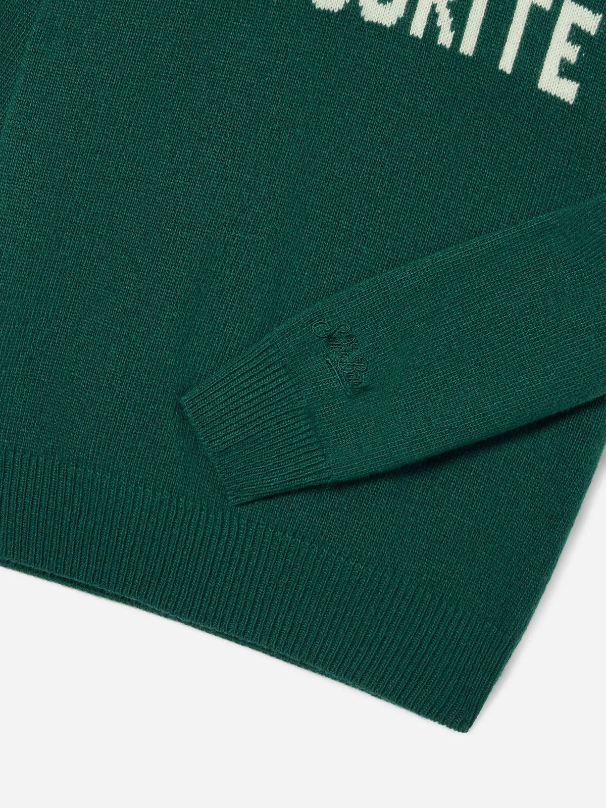 Pull en maille à col rond vert Douglas avec intarsia Uncle's Favourite 