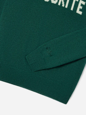 Pull en maille à col rond vert Douglas avec intarsia Uncle's Favourite 
