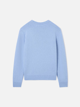 Light blue Douglas crewneck knit with Bello E Monello intarsia