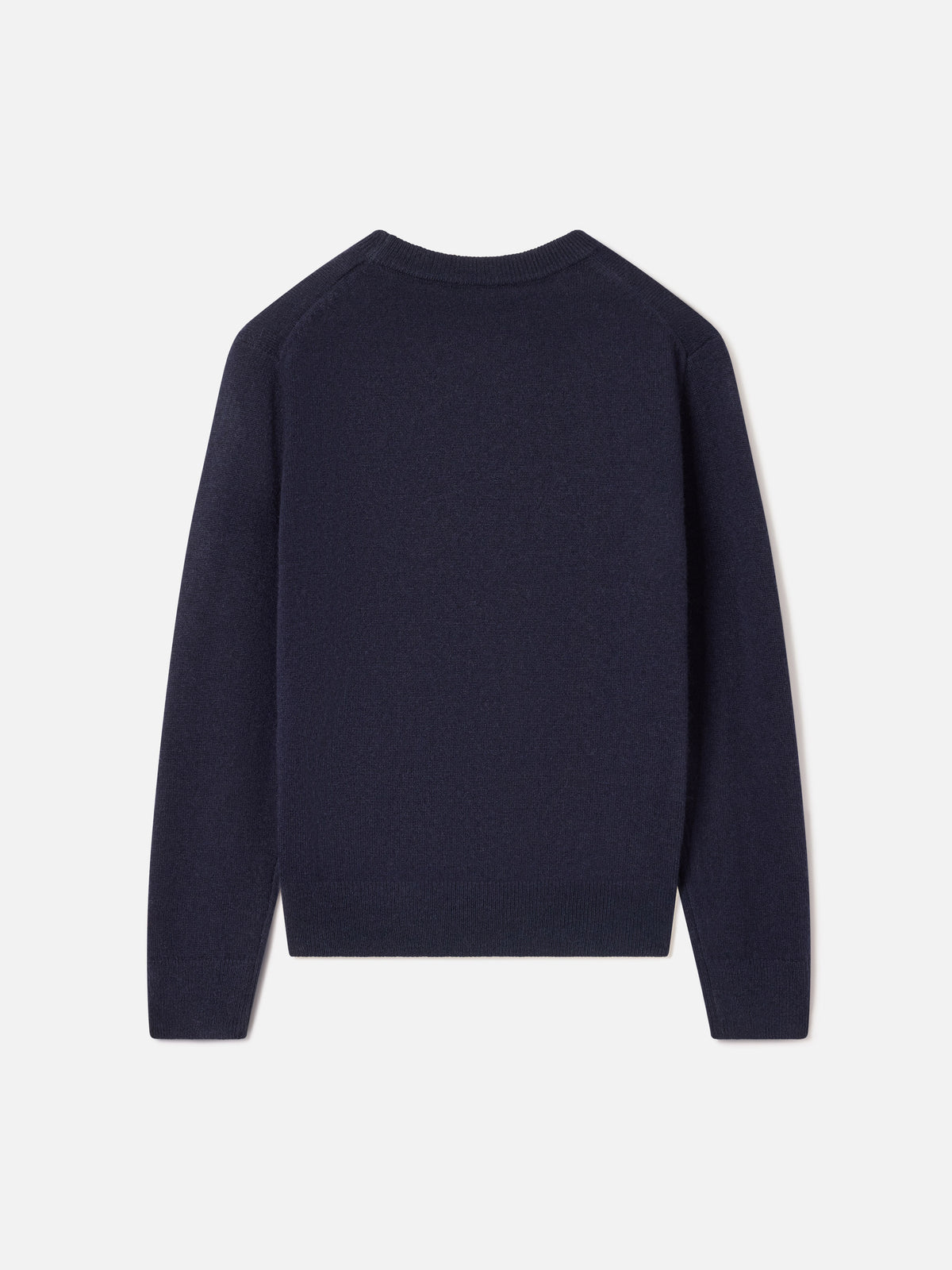 Marineblauer blue Douglas Strickpullover mit Rundhalsausschnitt mit St. Moritz Intarsie und Stickerei | Special edition 