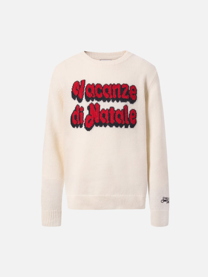 Douglas crewneck in cashmere blend with Vacanze di Natale jacquard | VACANZE DI NATALE SPECIAL EDITION