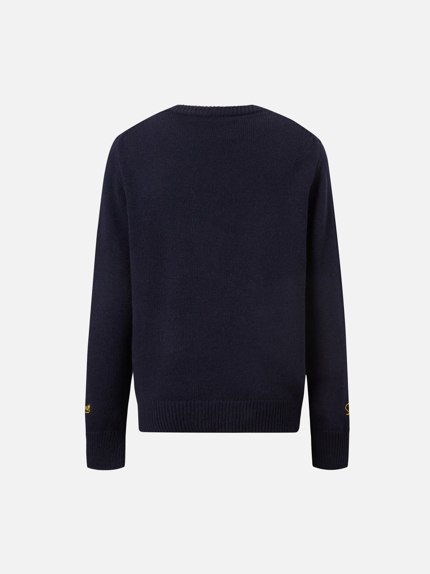 Douglas-Rundhalsausschnitt mit Barth-Simpson-Jacquardmuster und Stickerei | DIE SIMPSON-SONDEREDITION