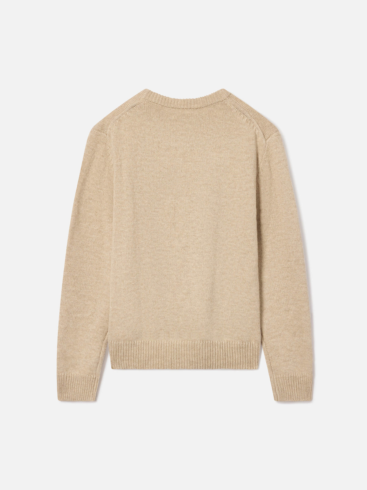Beiger Douglas Rundhals-Strickpullover mit Cortina-Intarsie 
