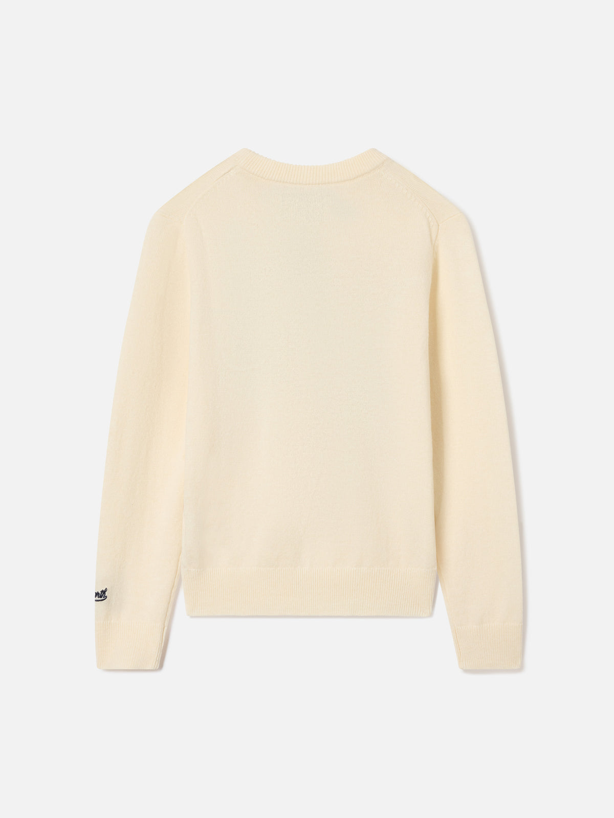 Jersey de punto de cuello redondo color crema Douglas con intarsia St. Moritz | Special edition 