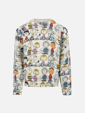 Boy white crewneck sweater Douglas with Peanuts team print | SNOOPY PEANUTS SPECIAL EDITION - MC2 Saint Barth