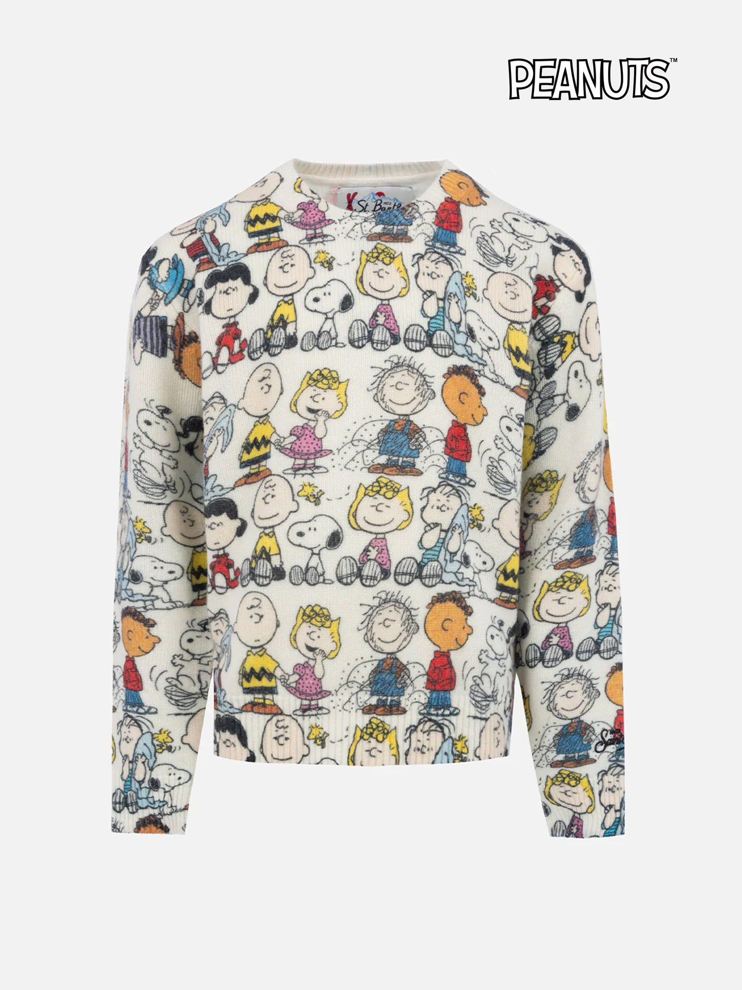 Boy white crewneck sweater Douglas with Peanuts team print | SNOOPY PEANUTS SPECIAL EDITION