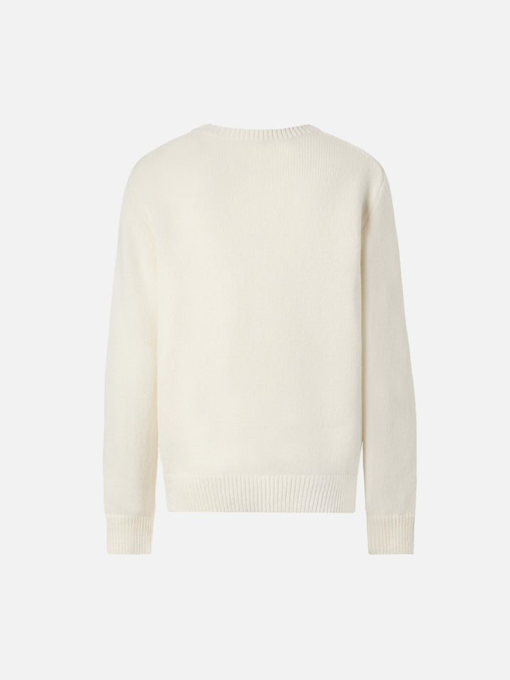 Sweater Douglas with teddy bear print and embroidery