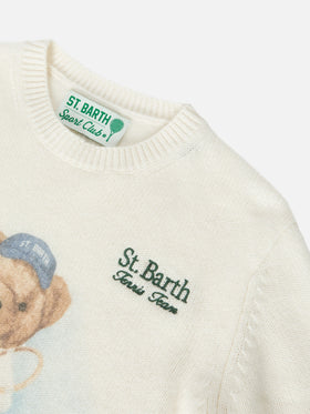 Maglione Douglas  con stampa orsetto e ricamo