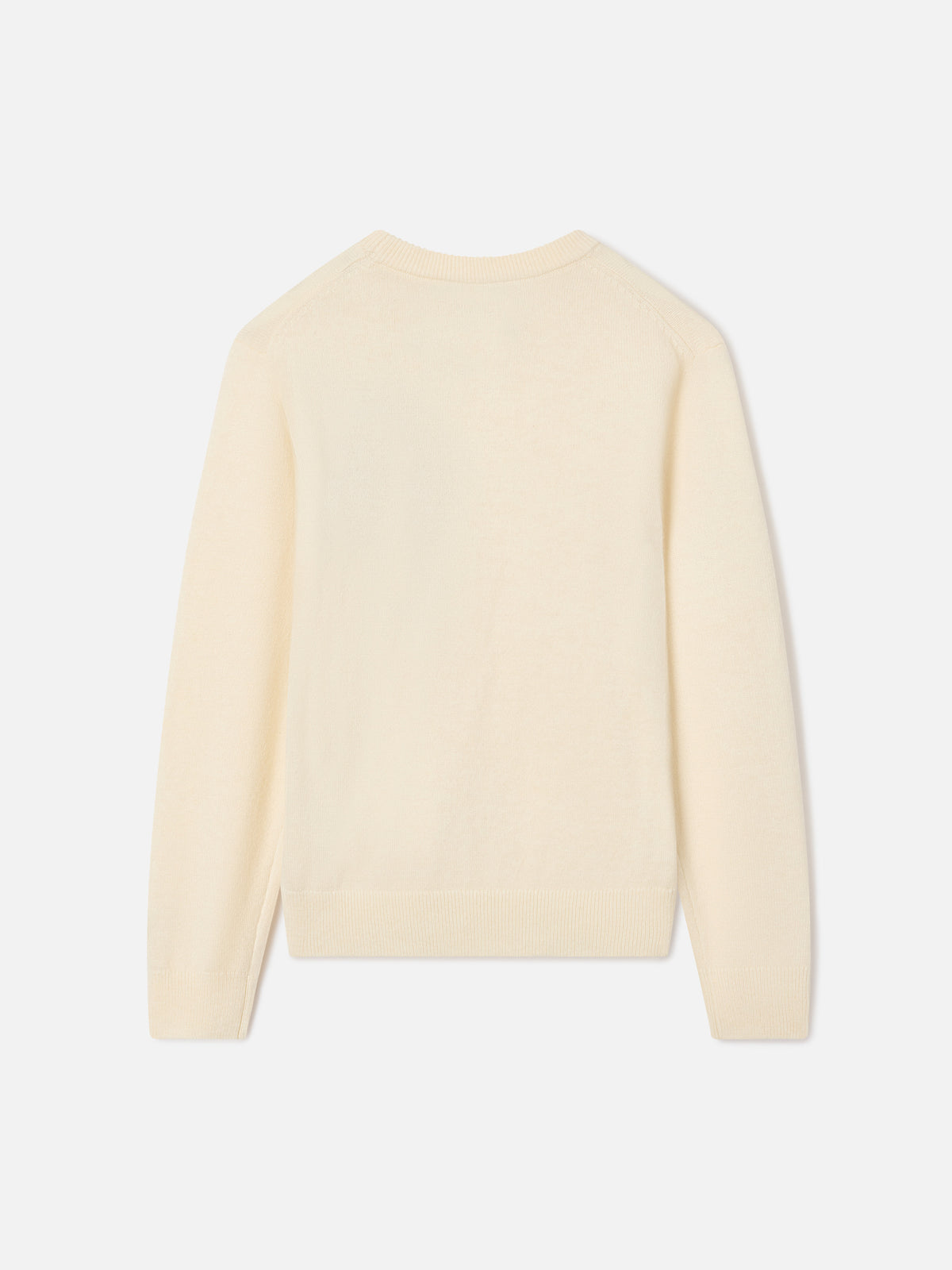 Jersey de cuello redondo en mezcla de lana y cashmere color crema Douglas Light con intarsia de Donald Duck | Special edition 