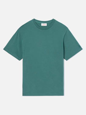 Green Dover cotton t-shirt with logo embroidery