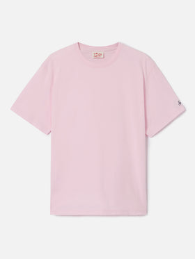 Camiseta Pink Dover de algodón con bordado del logo 