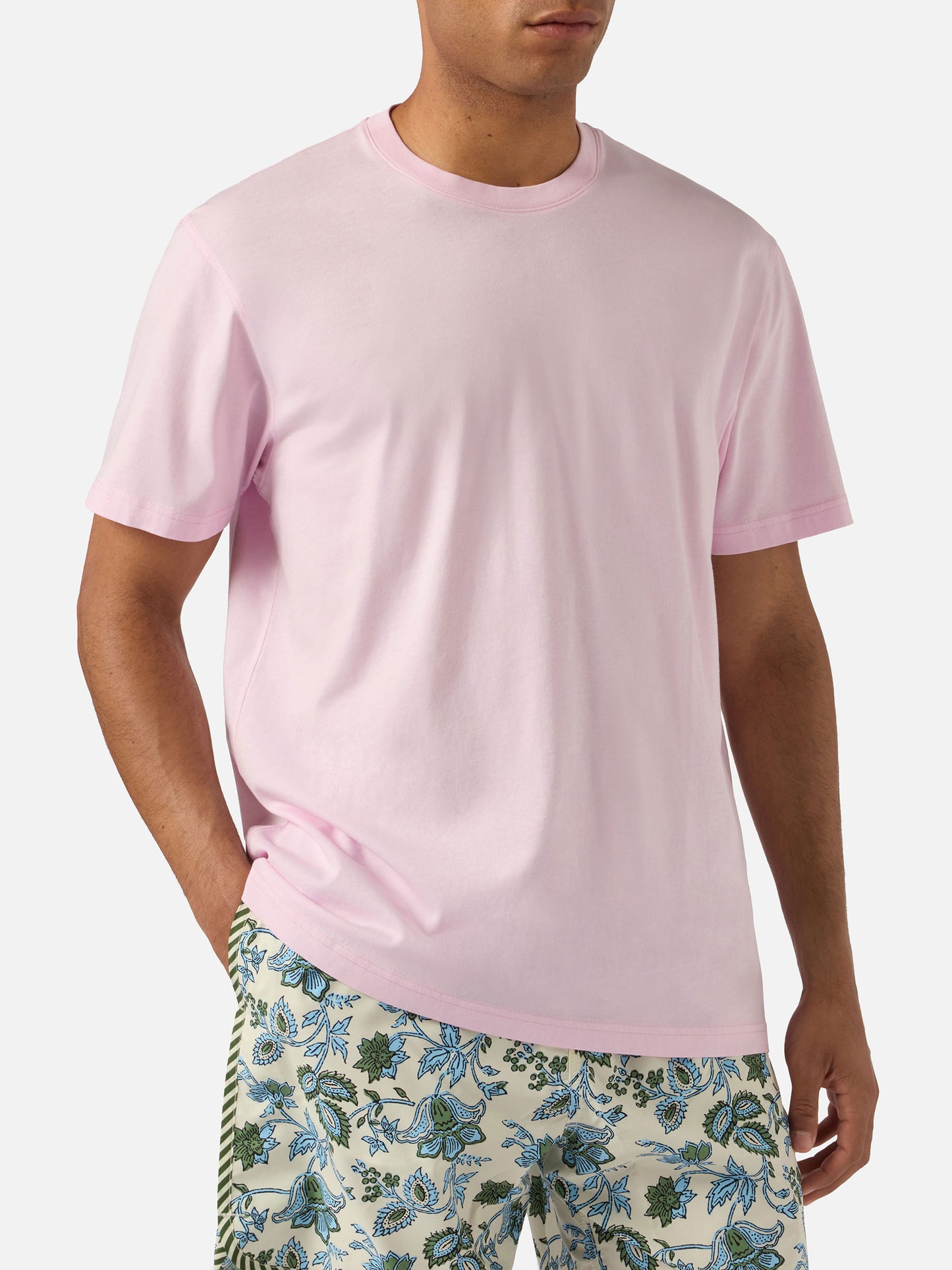 Camiseta Pink Dover de algodón con bordado del logo 