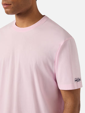 Camiseta Pink Dover de algodón con bordado del logo 