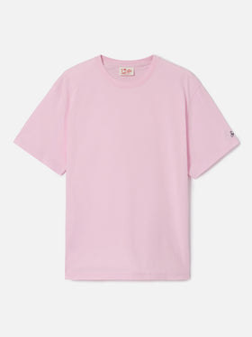Pink Dover cotton t-shirt with logo embroidery