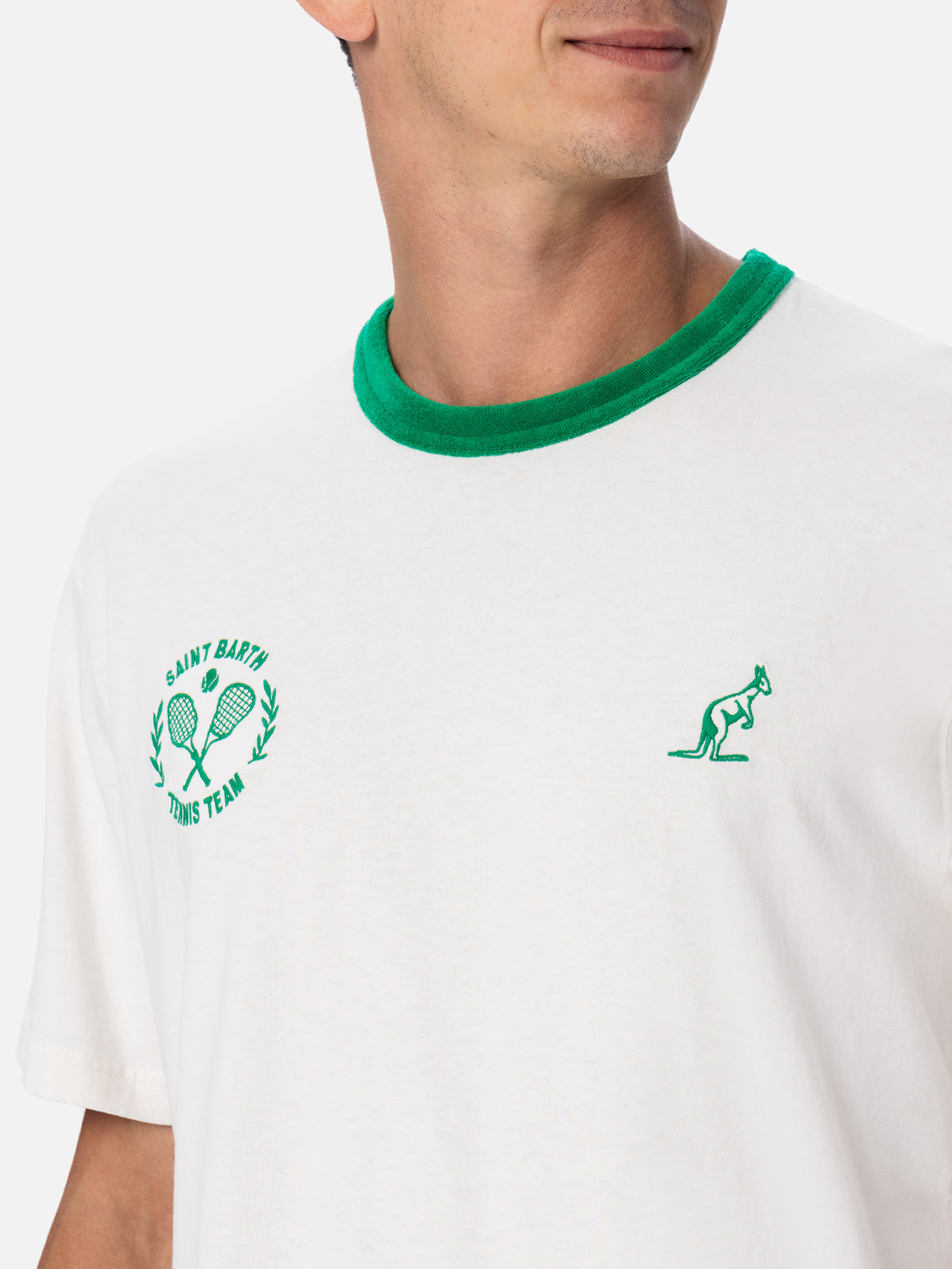 Man white cotton t-shirt Dover with Australian embroidery | AUSTRALIAN BRAND SPECIAL EDITION - MC2 Saint Barth