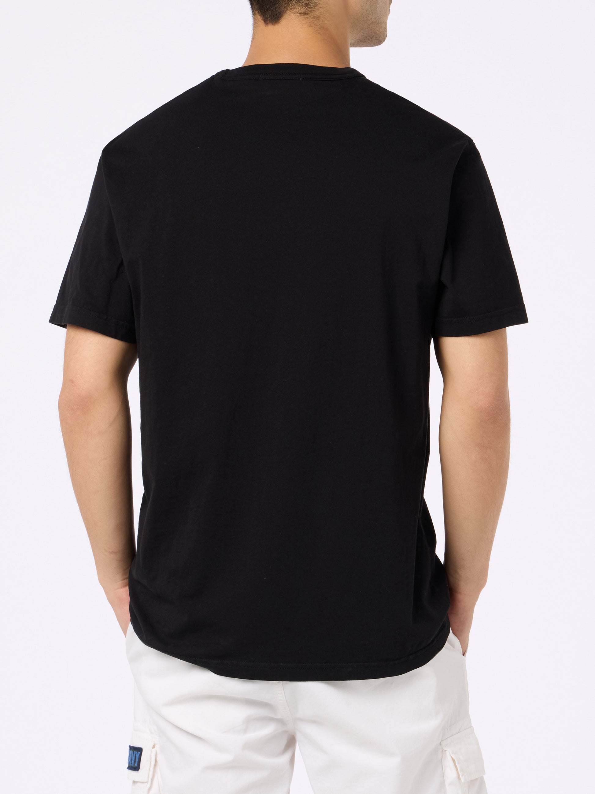 Man black cotton jersey t-shirt Dover with St. Barth embroidery - MC2 Saint Barth