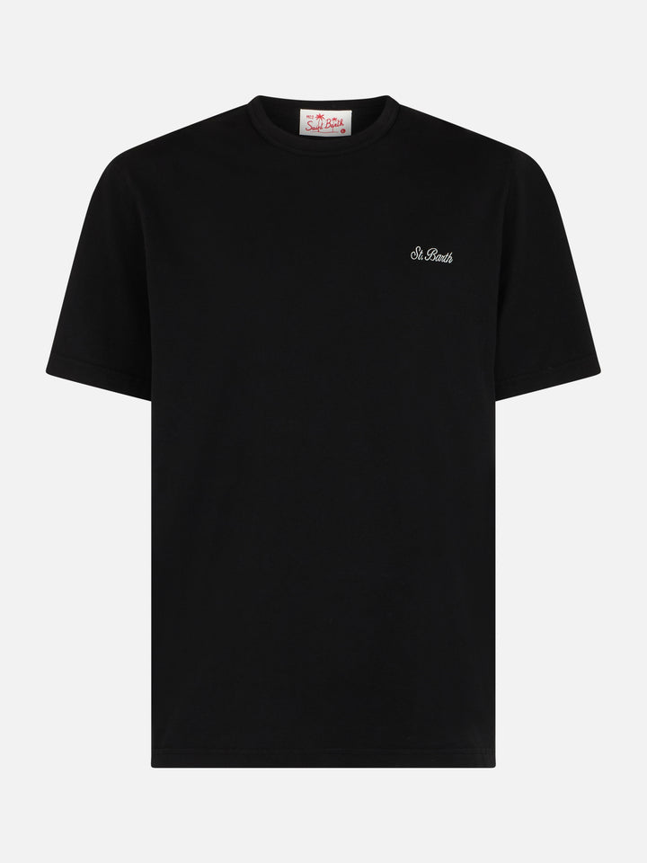 Man black cotton jersey t-shirt Dover with St. Barth embroidery - MC2 Saint Barth