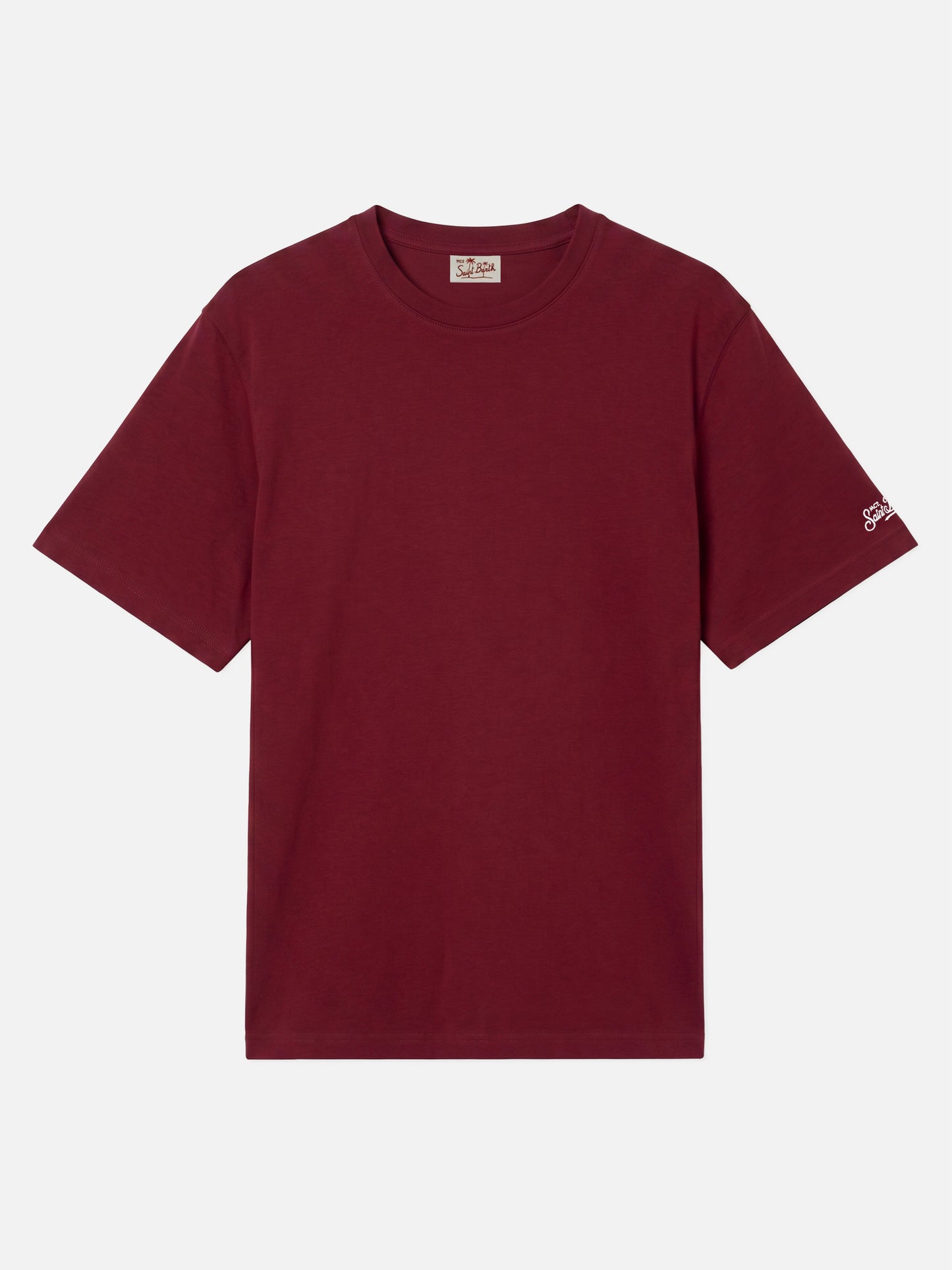 T-shirt Dover en jersey de coton bordeaux avec broderie St. Barth 