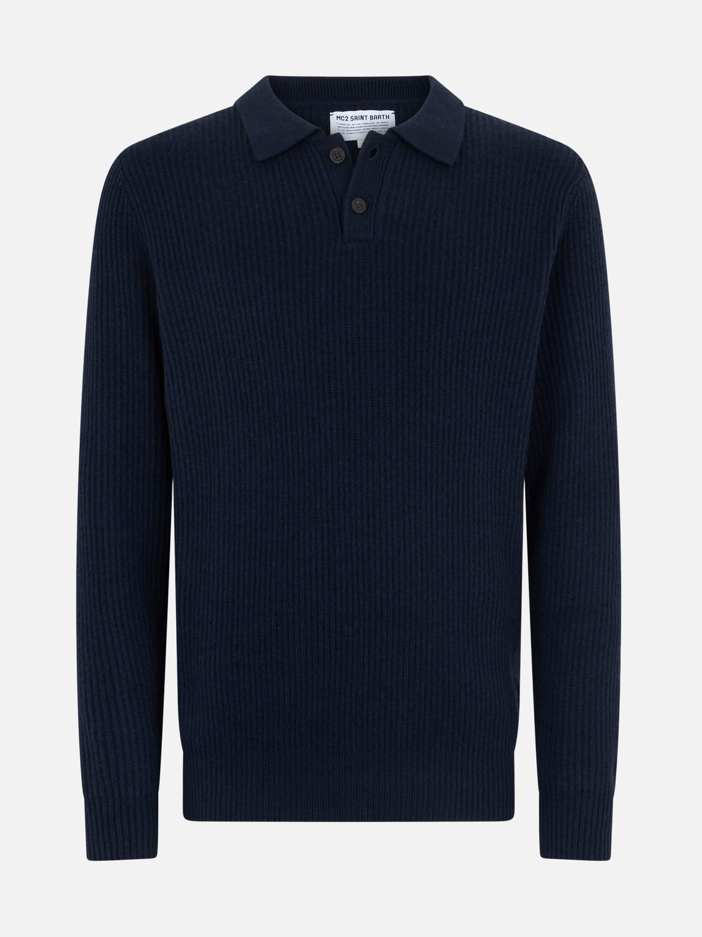 Maglione a coste Downing blu navy in MISTO CASHMERE