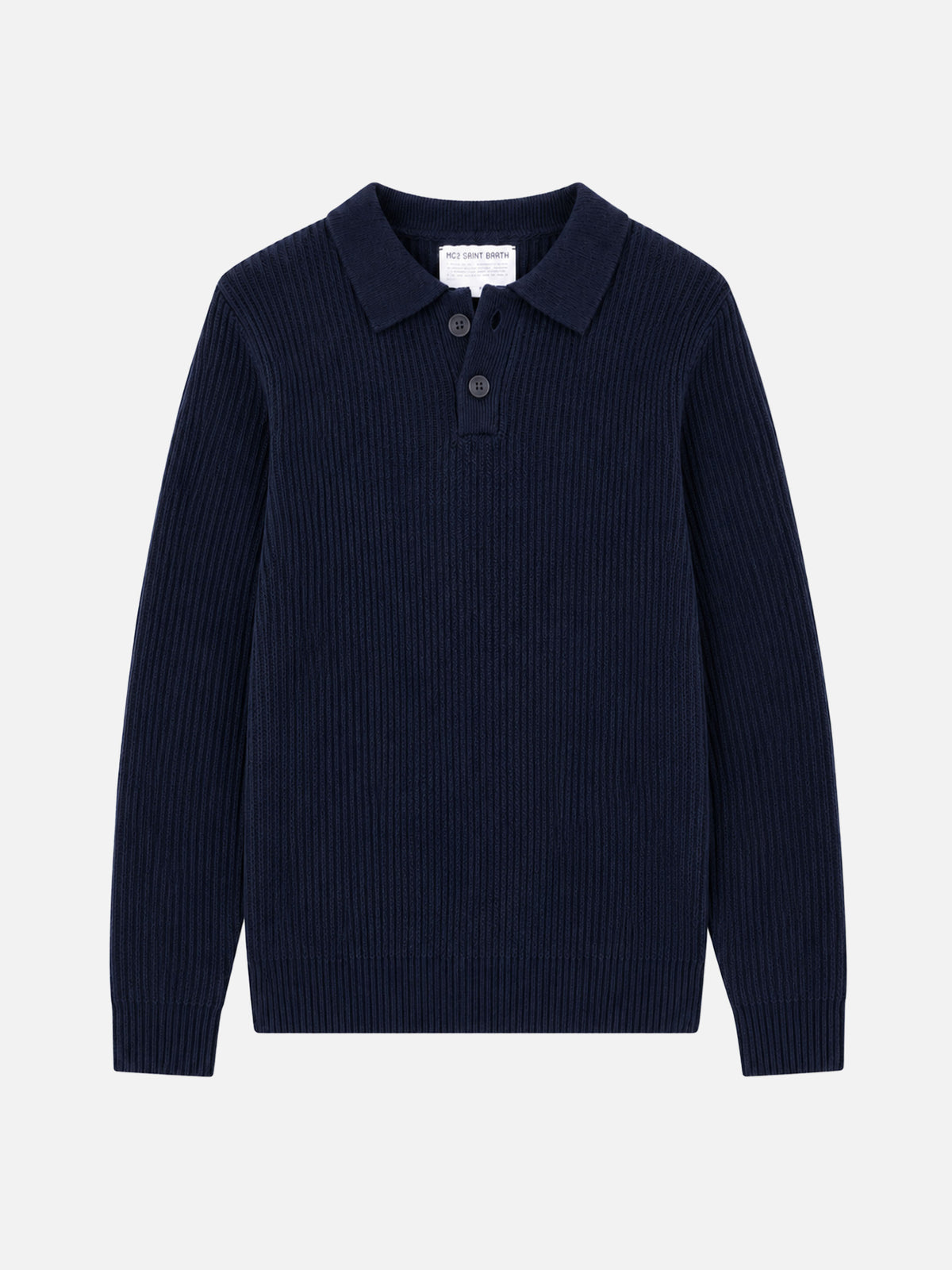 Polo in maglia Downing blu navy a costine