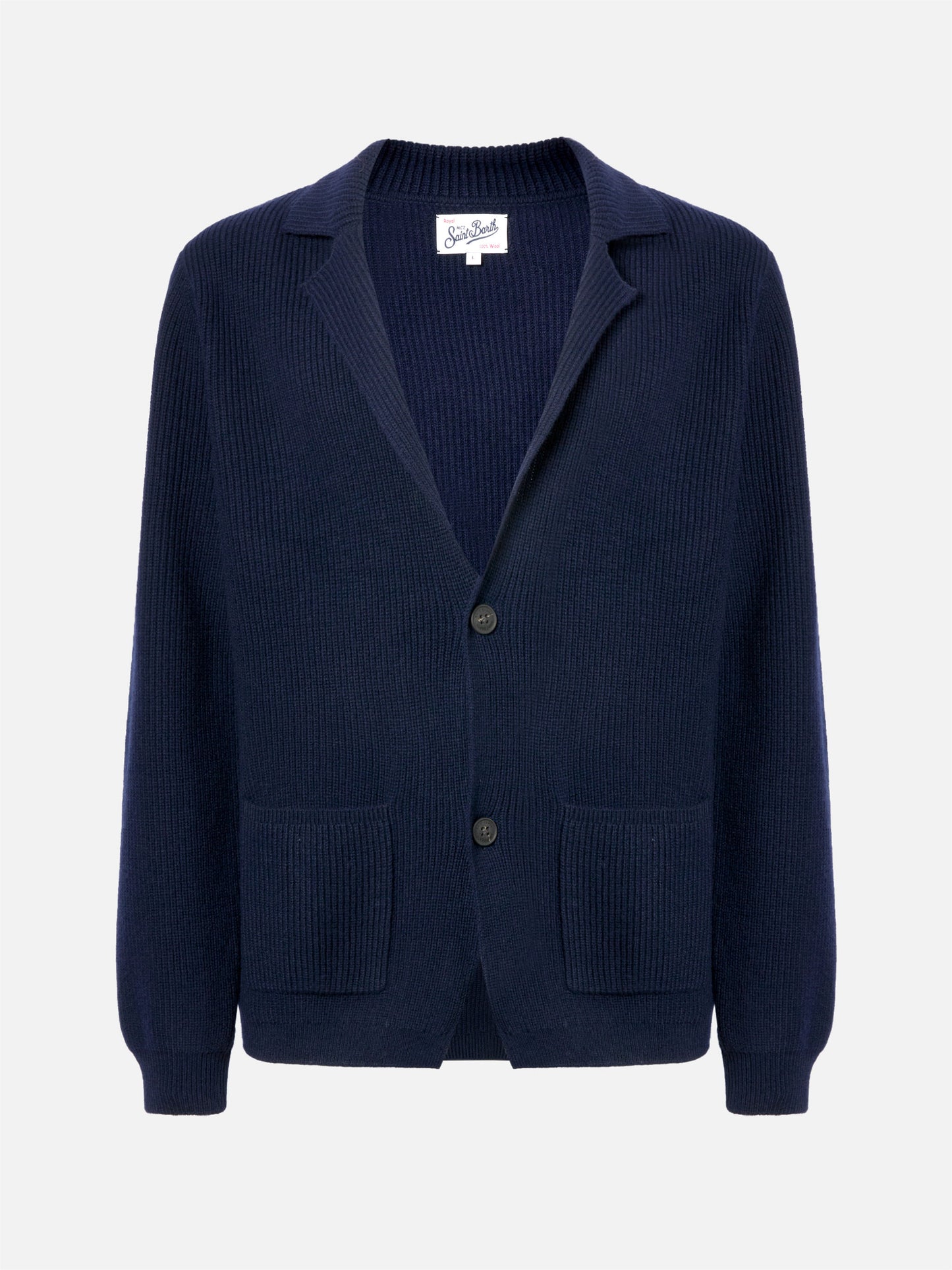 Blazer Eaton in pura lana blu notte