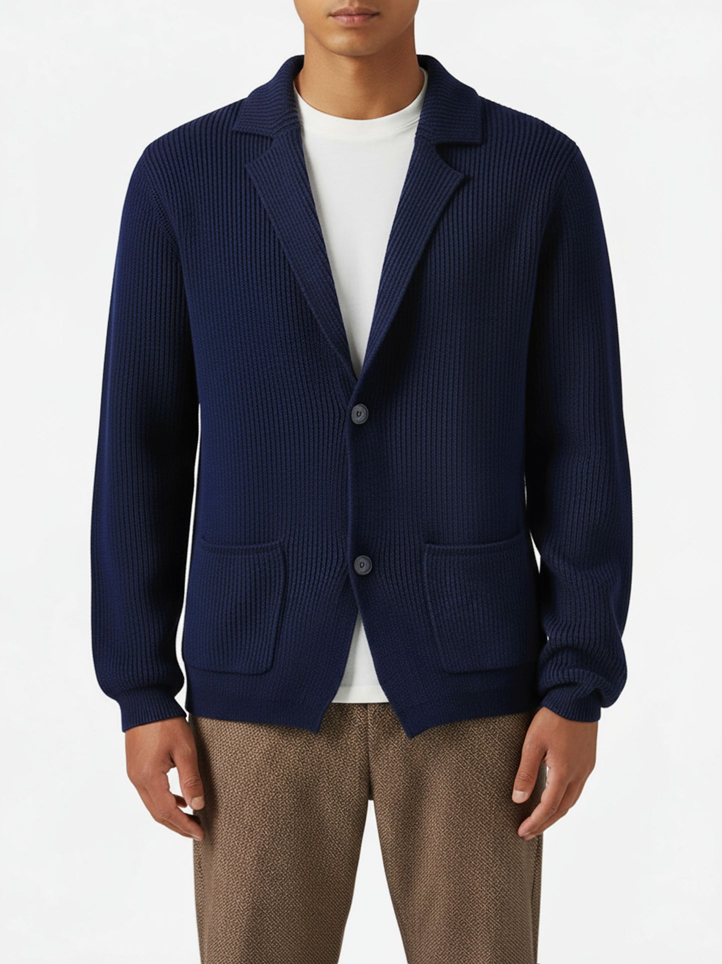 Blazer Eaton in pura lana blu notte