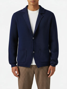 Blazer Eaton in pura lana blu notte