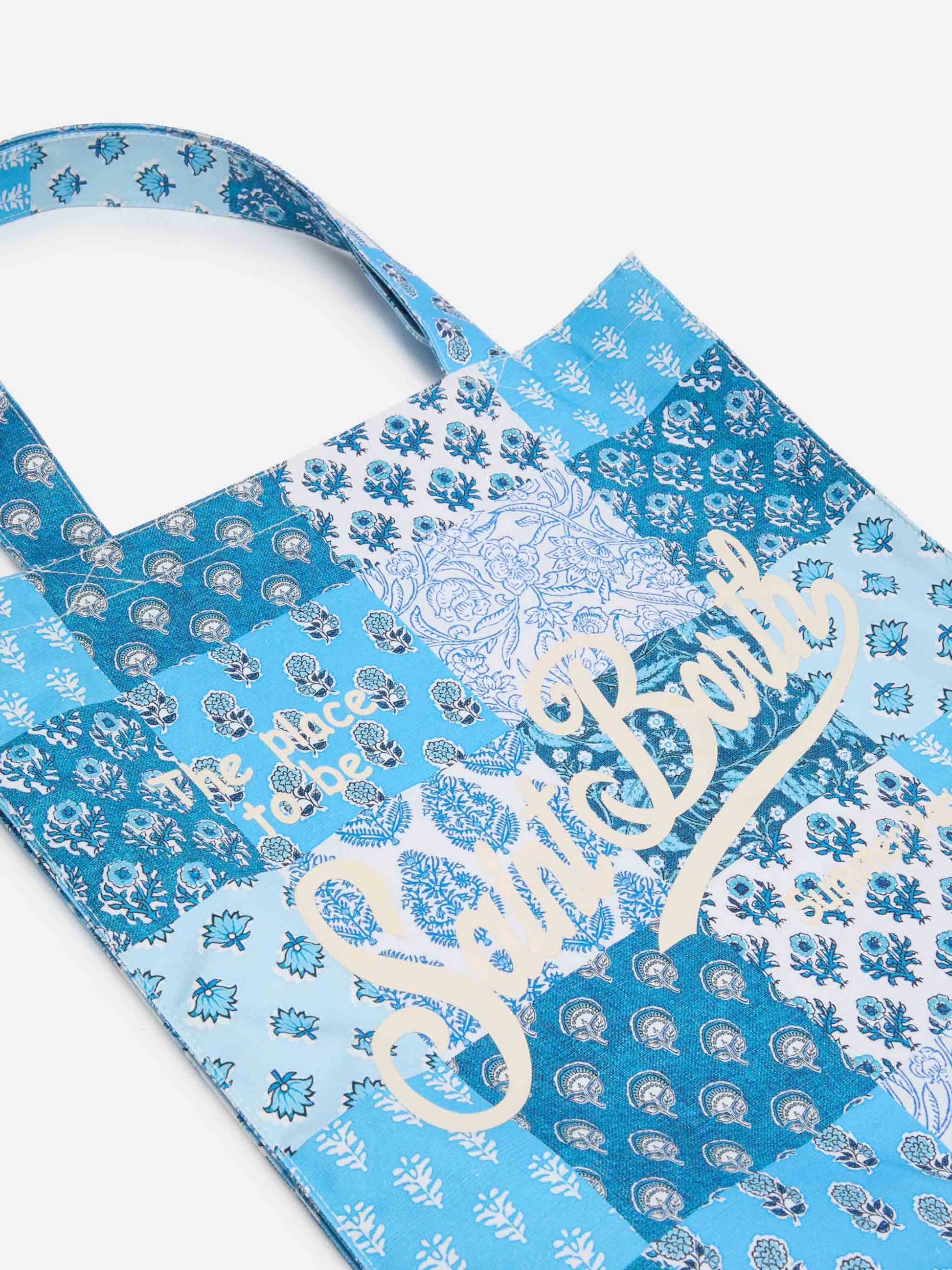 Essential flat cotton flower Bag with Saint Barth logo - MC2 Saint Barth