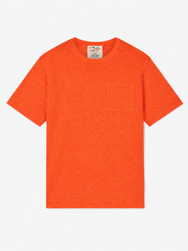 Camiseta Ecstasea de lino naranja 